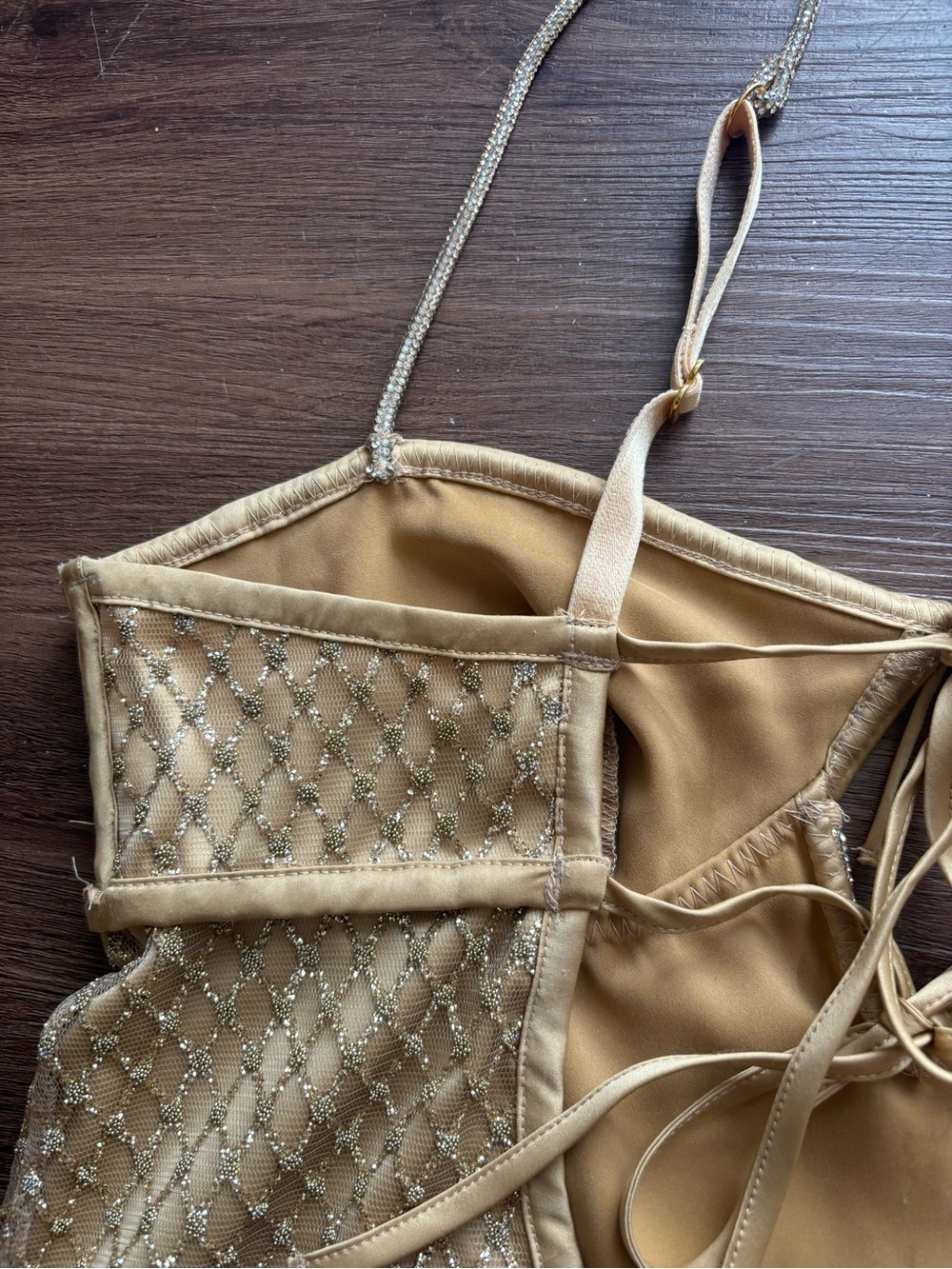 For Love and Lemons Glitter Slip Dress Gold - Picture 5 of 10